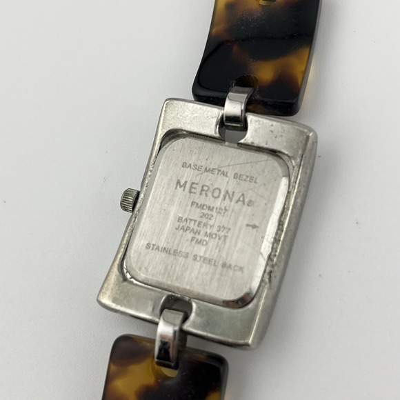Merona Watch Women 24mm Case 7"‎ Tortoise Shell Band- New Battery - Picture 7 of 8